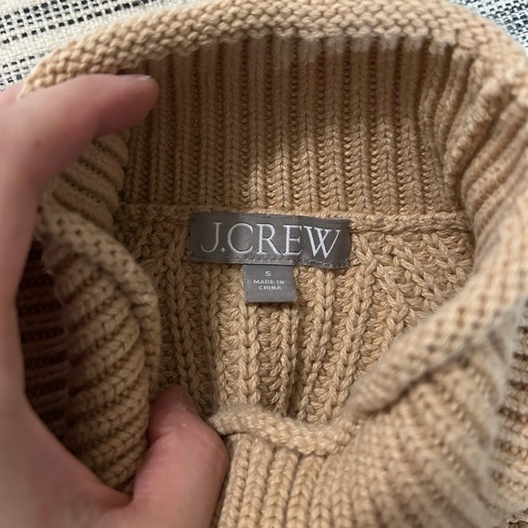 J. Crew Tan Neutral Chunky Cotton mockneck Sweater size small - Picture 4 of 4